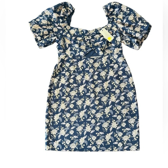 Boden Cut Out Detail Mini Dress Navy Floral Print Women’s Size 8T Tall NWT - Picture 3 of 9